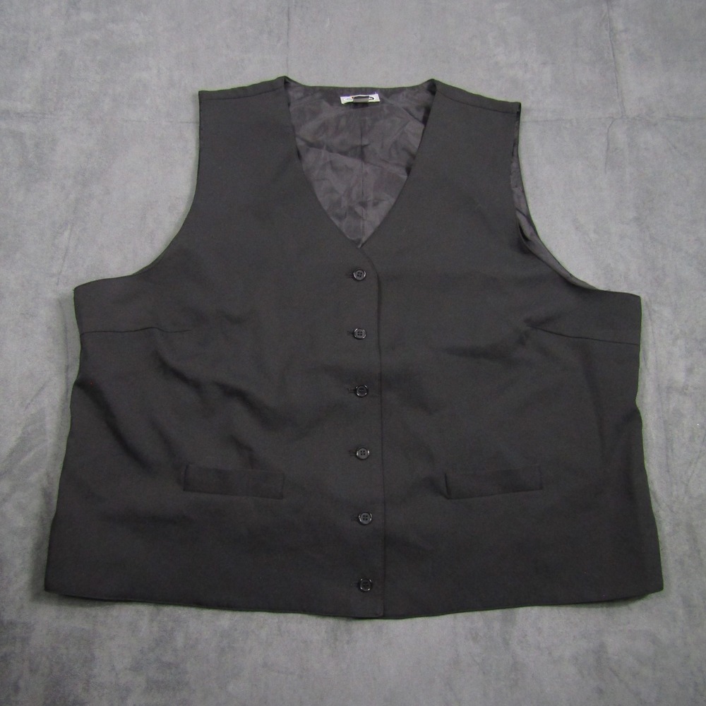 Edwards Vest Mens 3XL R Black Tuff-Tested Button Front Formal Uniform 7550-010